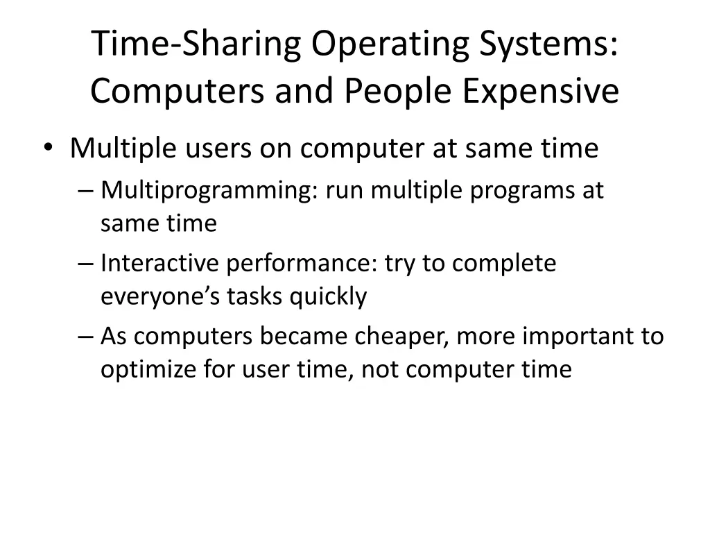 time sharing operating systems computers