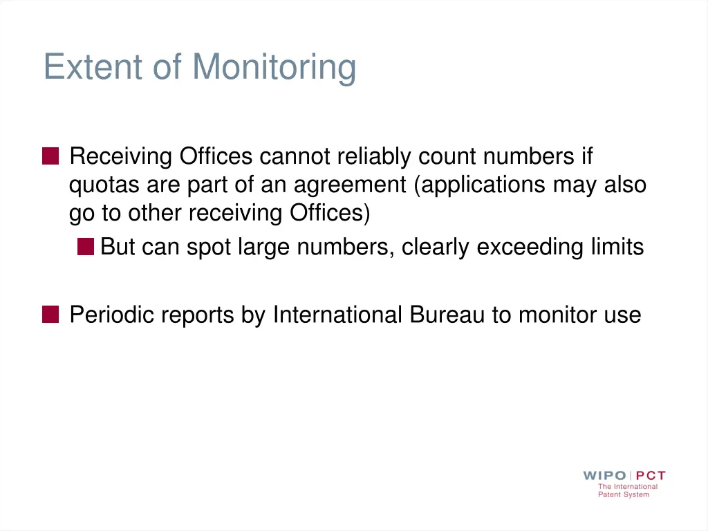 extent of monitoring