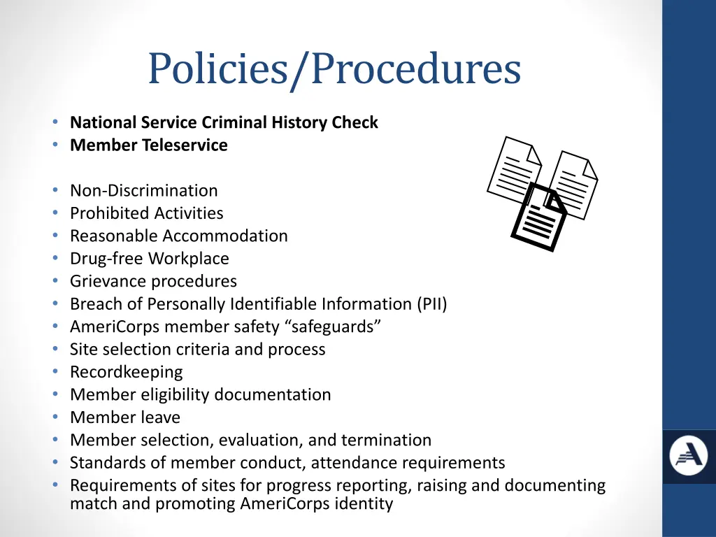 policies procedures