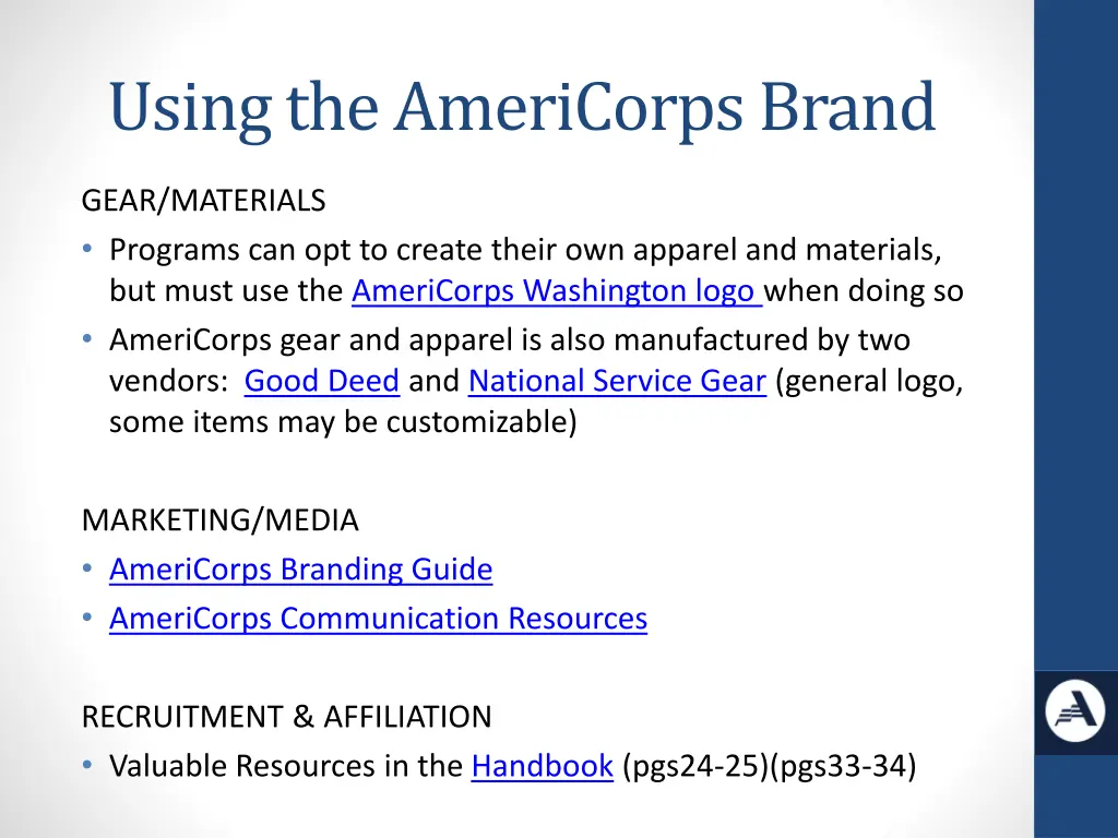 using the americorps brand 1