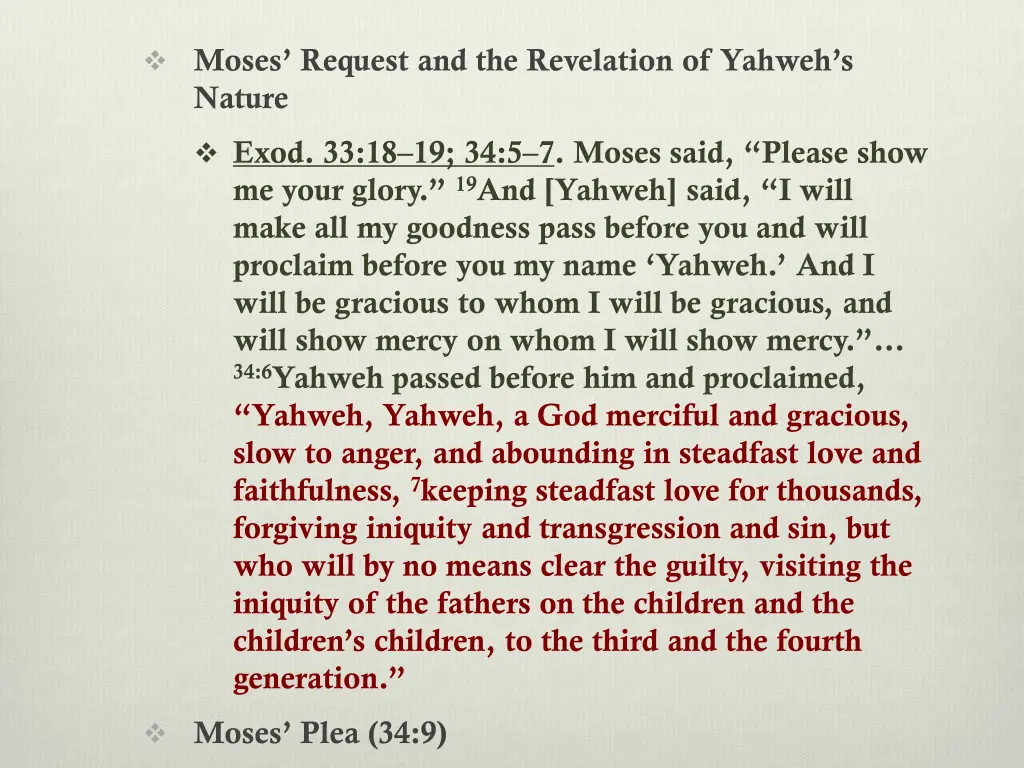 moses request and the revelation of yahweh