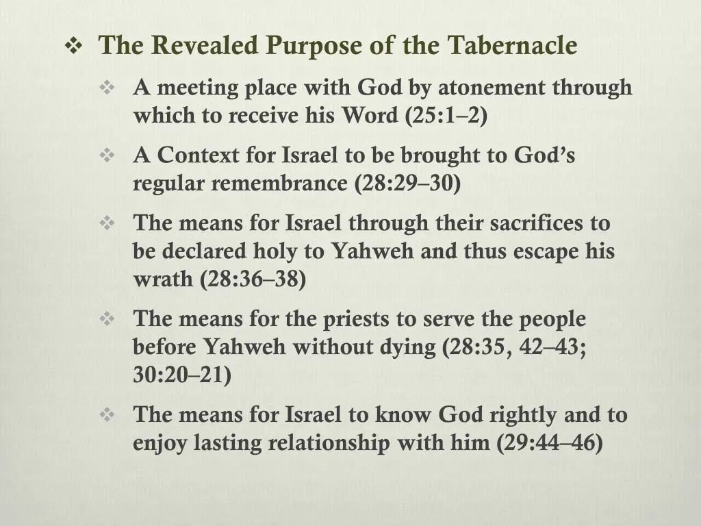 the revealed purpose of the tabernacle 1