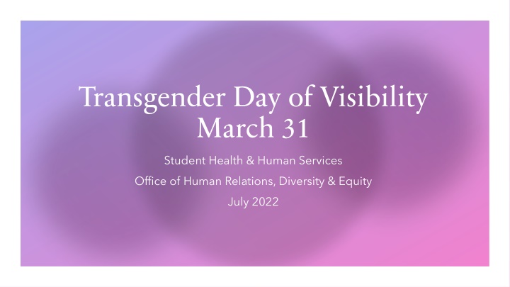 transgender day of visibility march 31