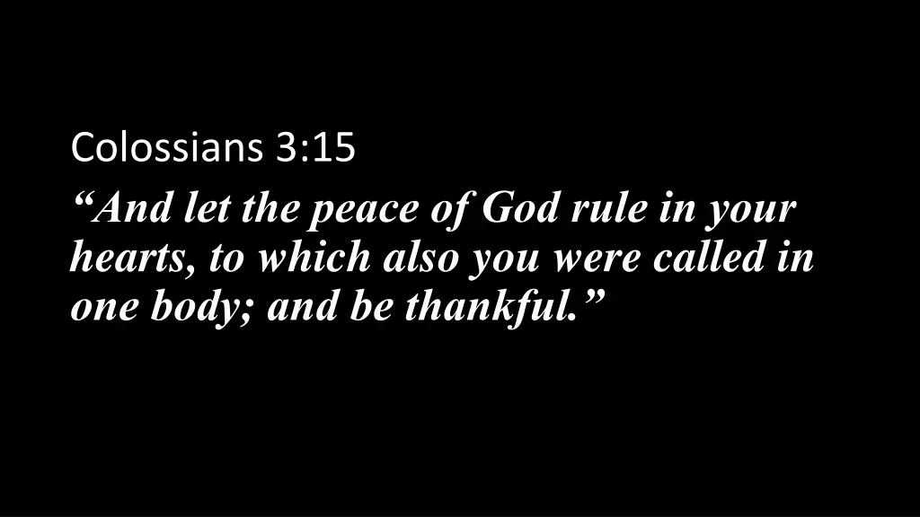 colossians 3 15 and let the peace of god rule