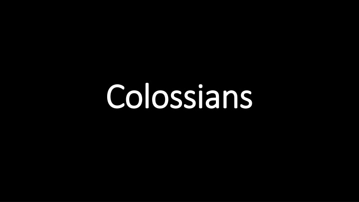 colossians colossians