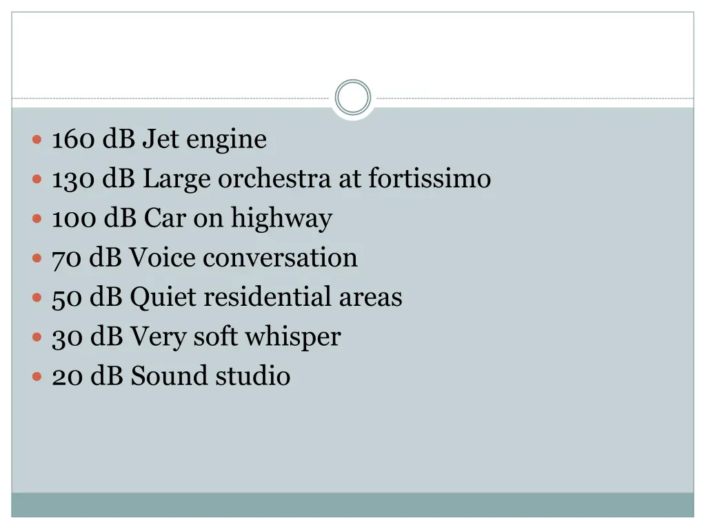 160 db jet engine 130 db large orchestra