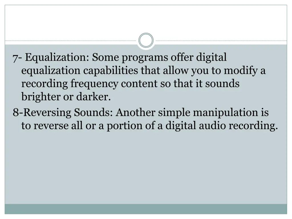 7 equalization some programs offer digital