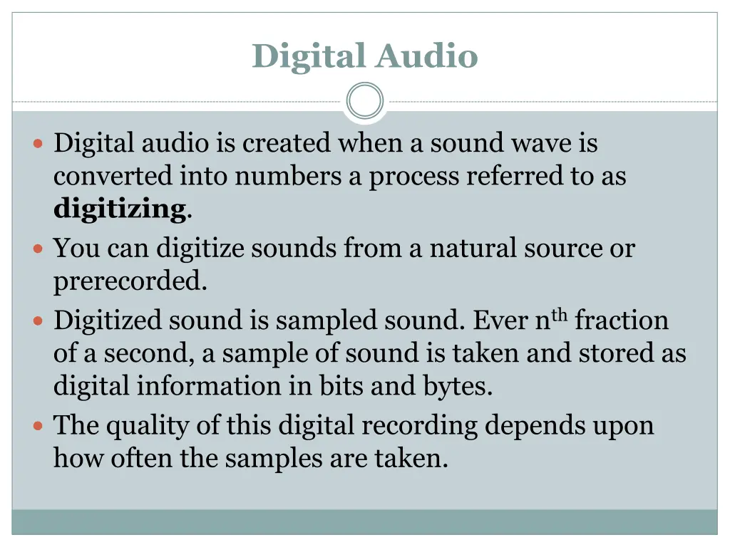 digital audio