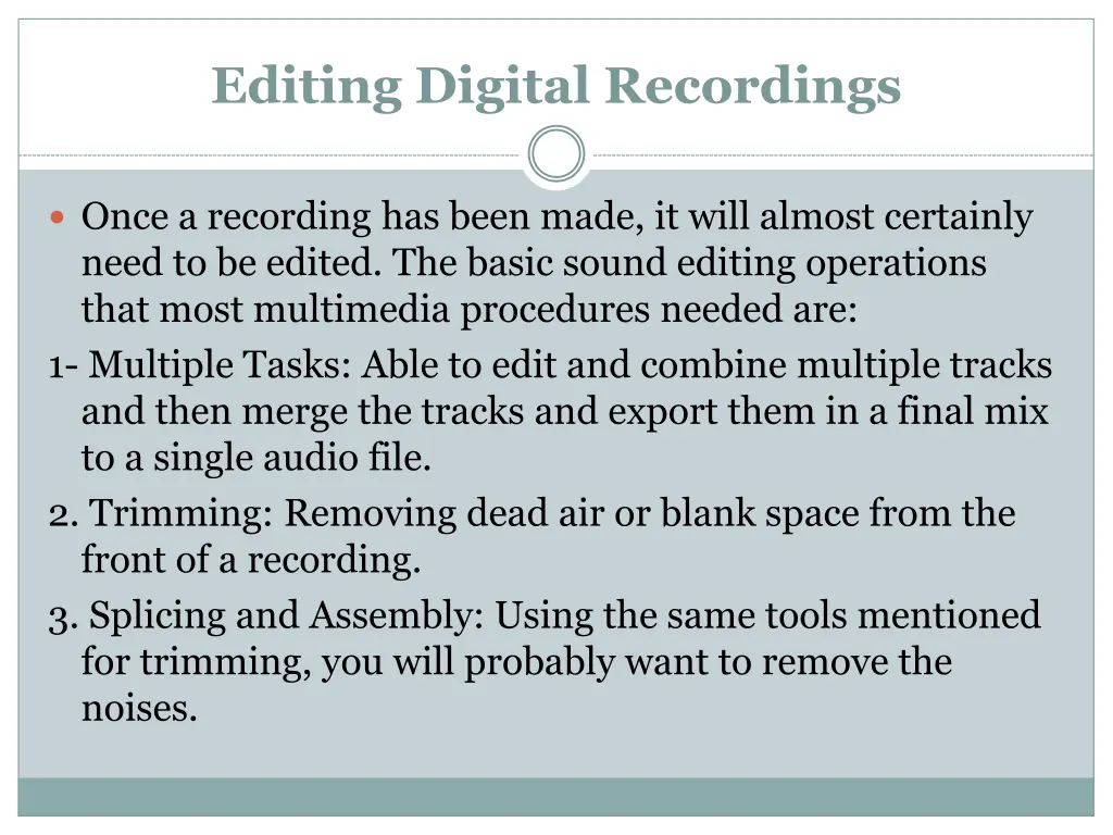 editing digital recordings