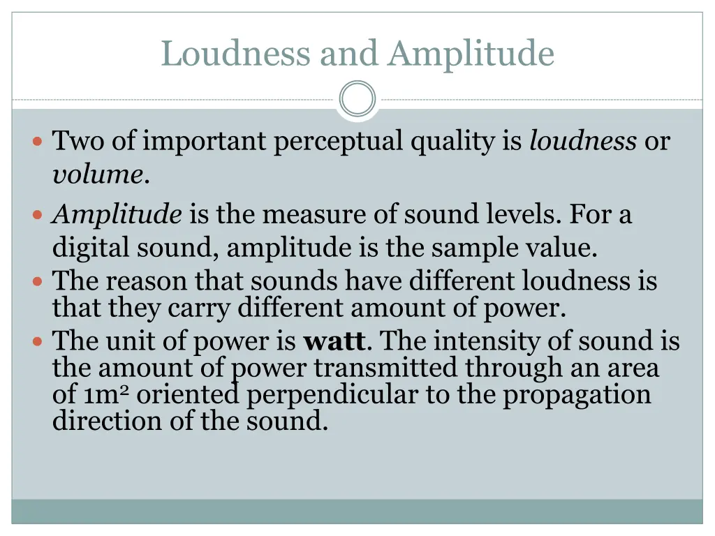 loudness and amplitude