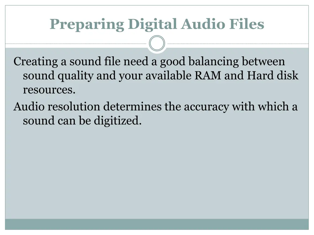 preparing digital audio files