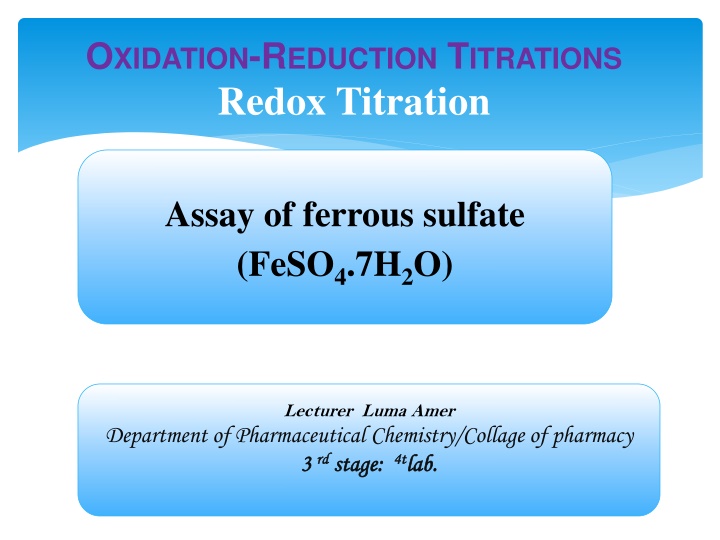 o xidation r eduction t itrations redox titration