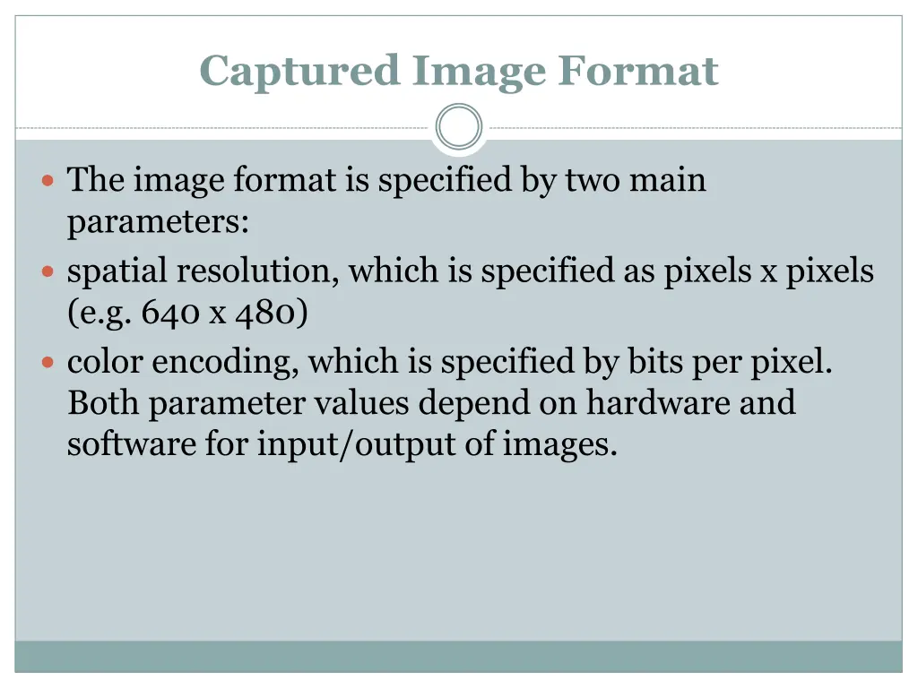 captured image format