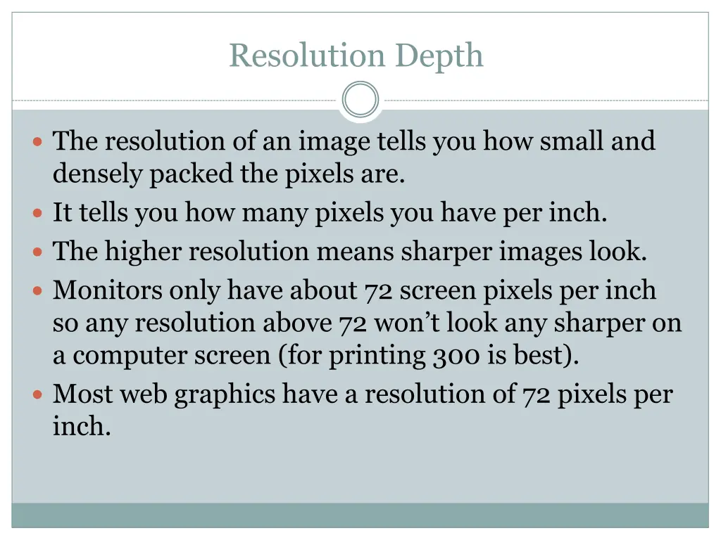 resolution depth