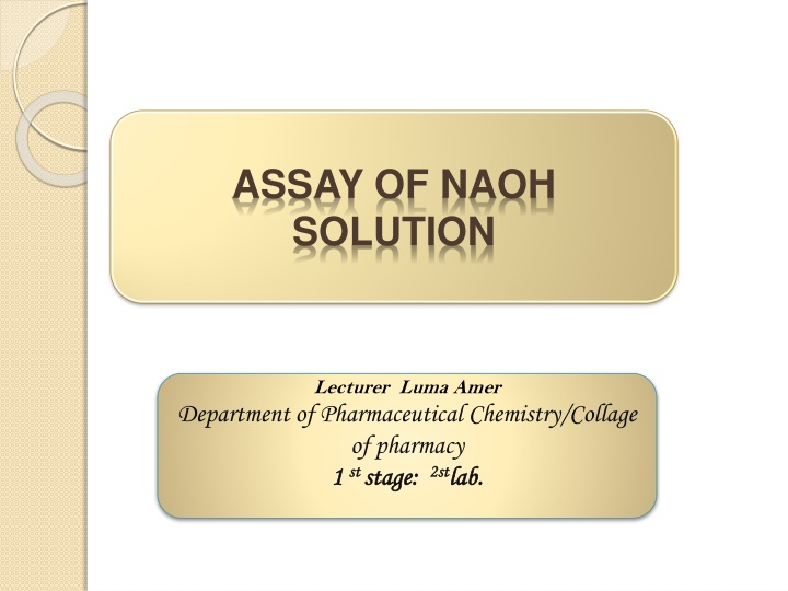 assay of naoh solution