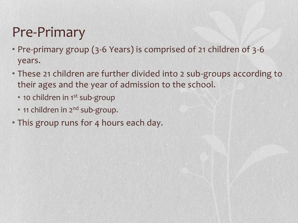 pre primary pre primary group 3 6 years