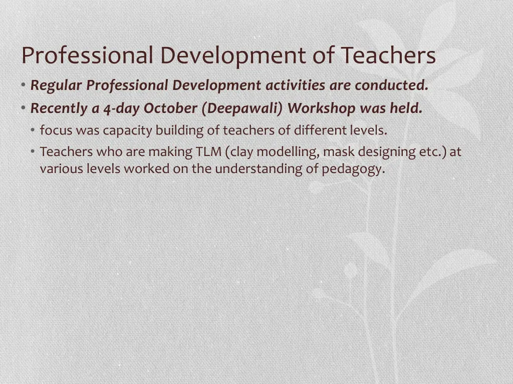 professional development of teachers regular