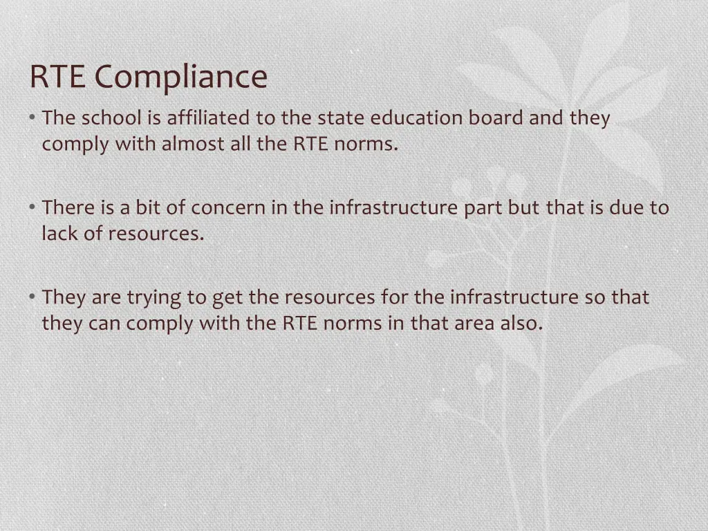 rte compliance the school is affiliated