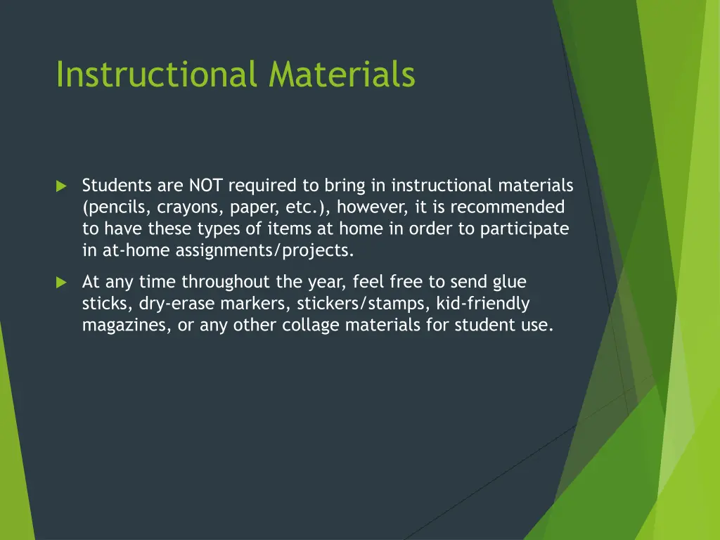 instructional materials