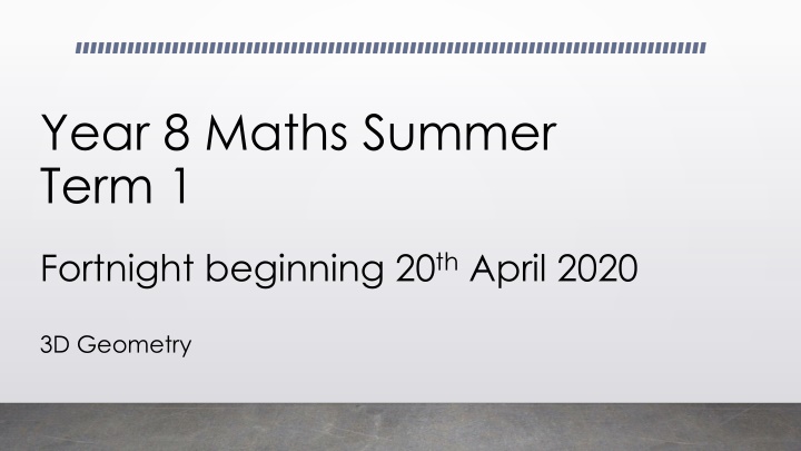 year 8 maths summer term 1