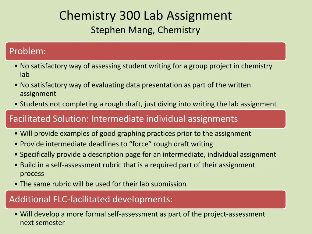 chemistry 300 lab assignment stephen mang