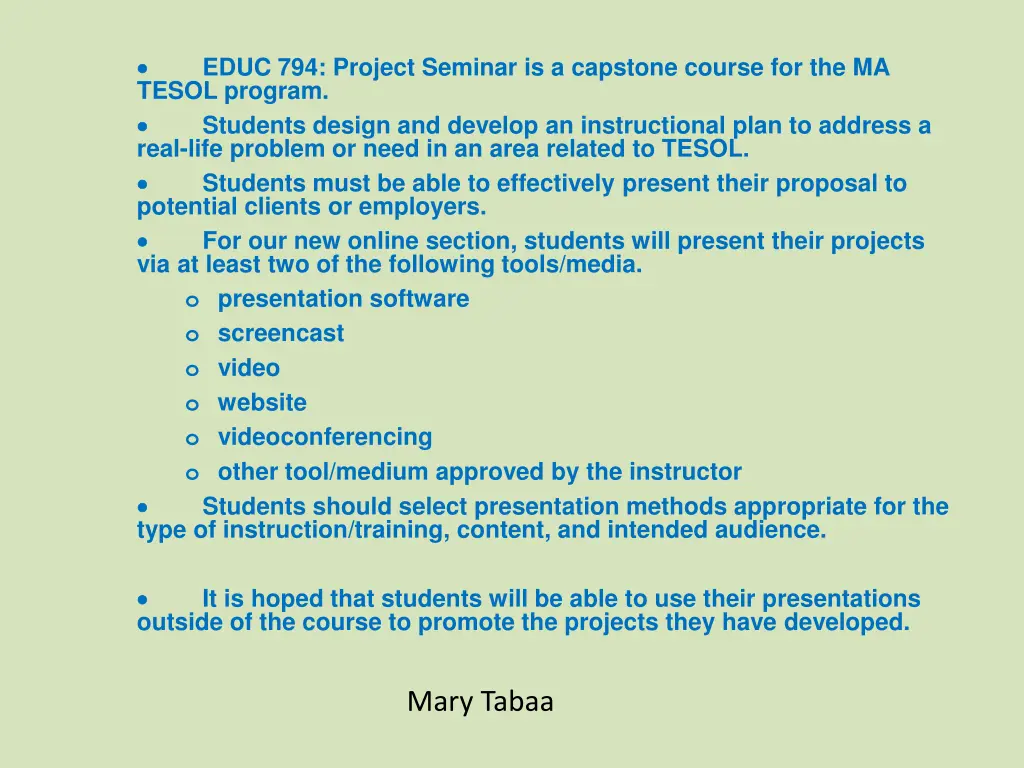 tesol program students design and develop