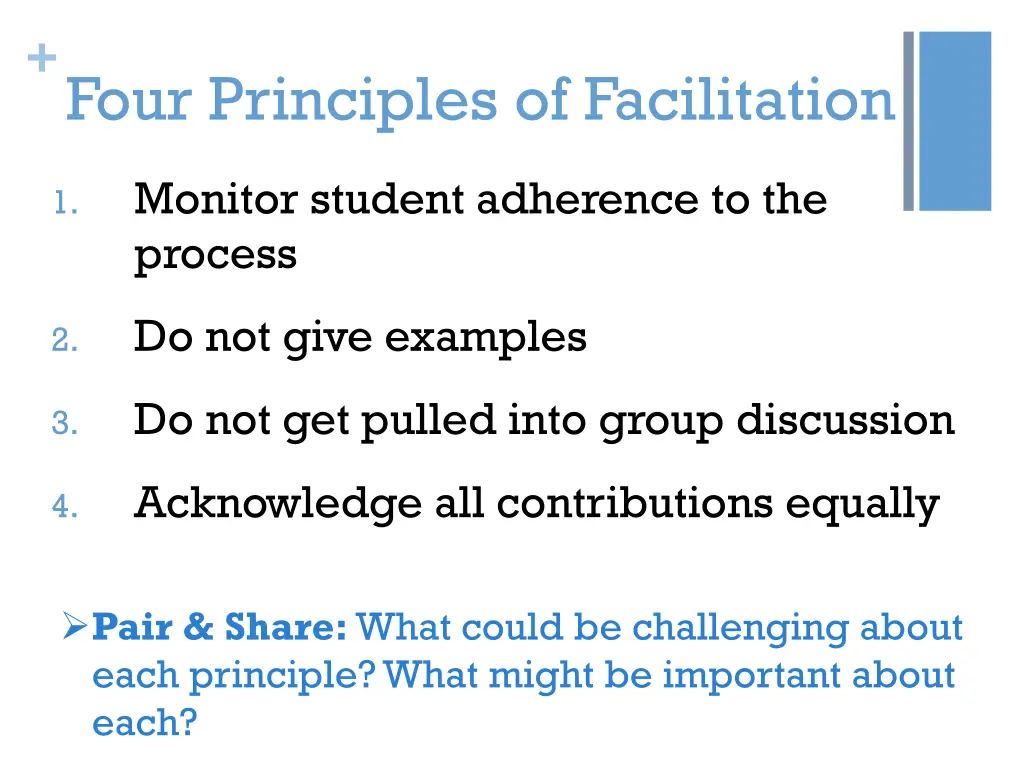 four principles of facilitation