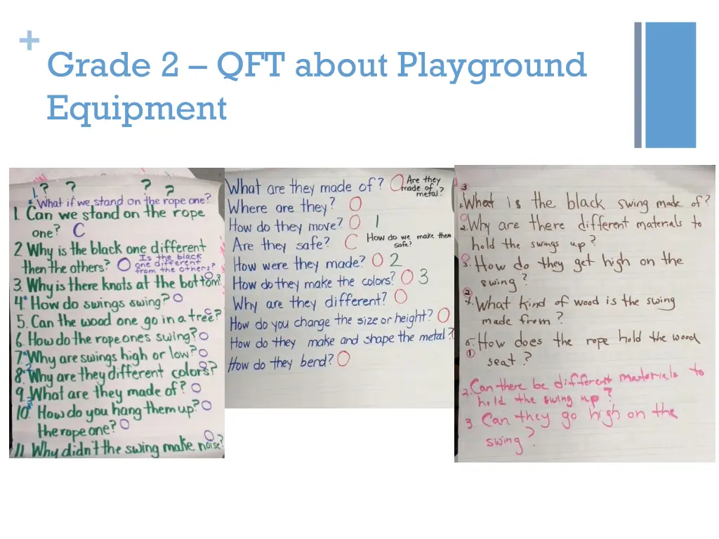 grade 2 qft about playground equipment