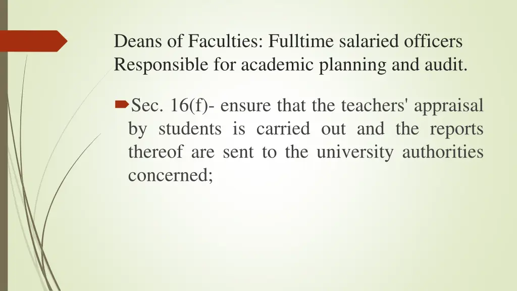 deans of faculties fulltime salaried officers