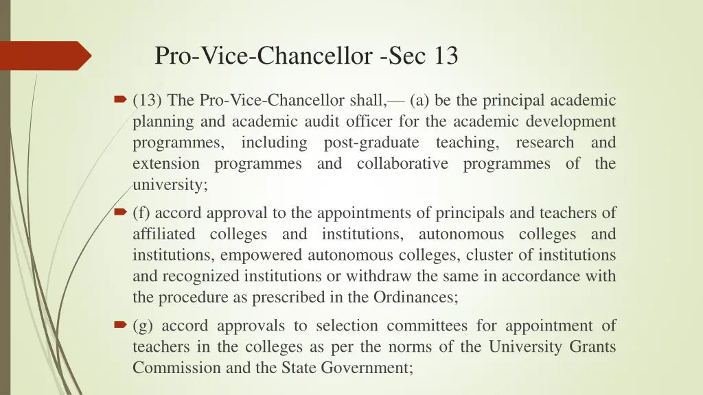 pro vice chancellor sec 13