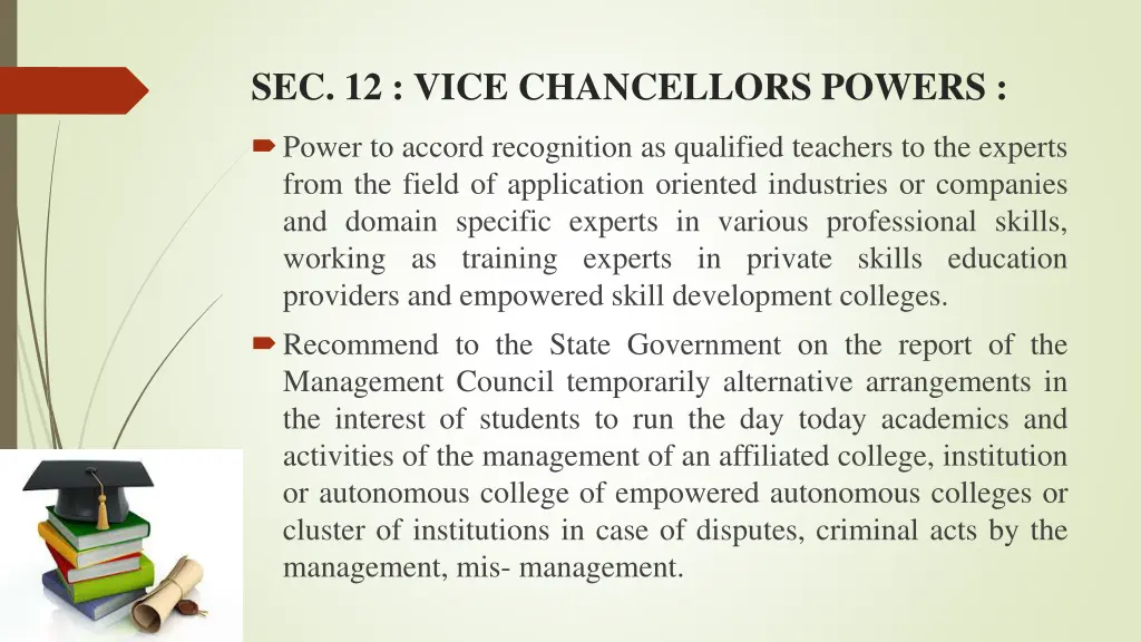 sec 12 vice chancellors powers