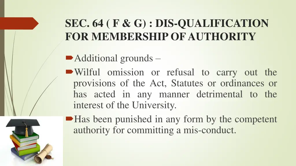 sec 64 f g dis qualification for membership