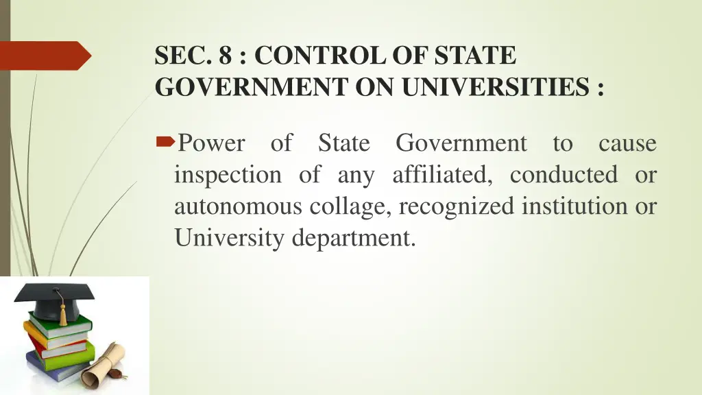 sec 8 control of state government on universities