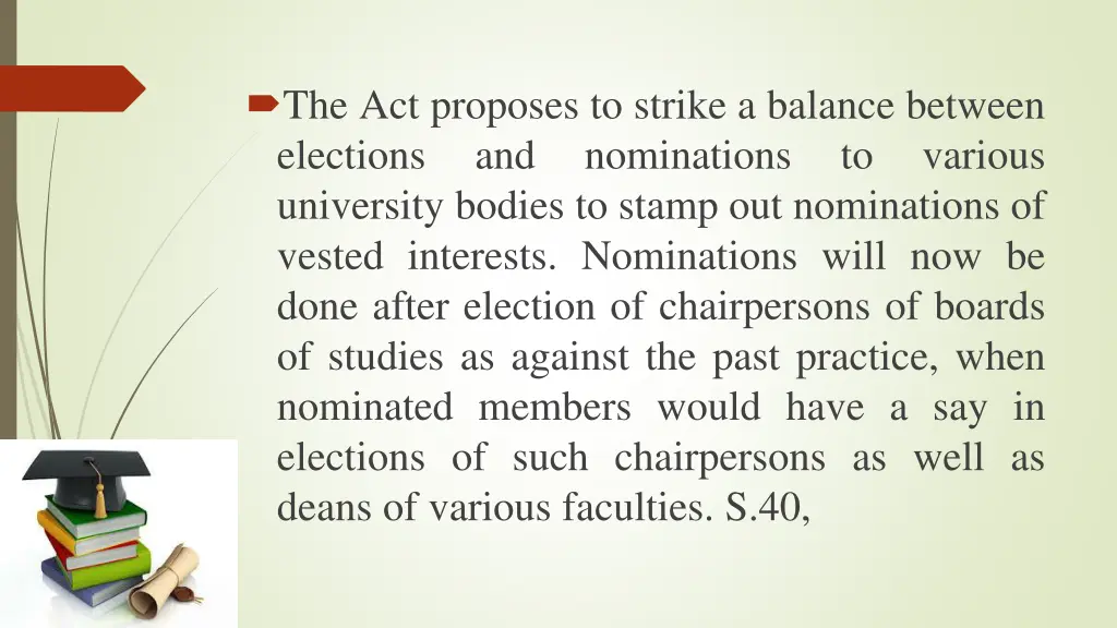 the act proposes to strike a balance between