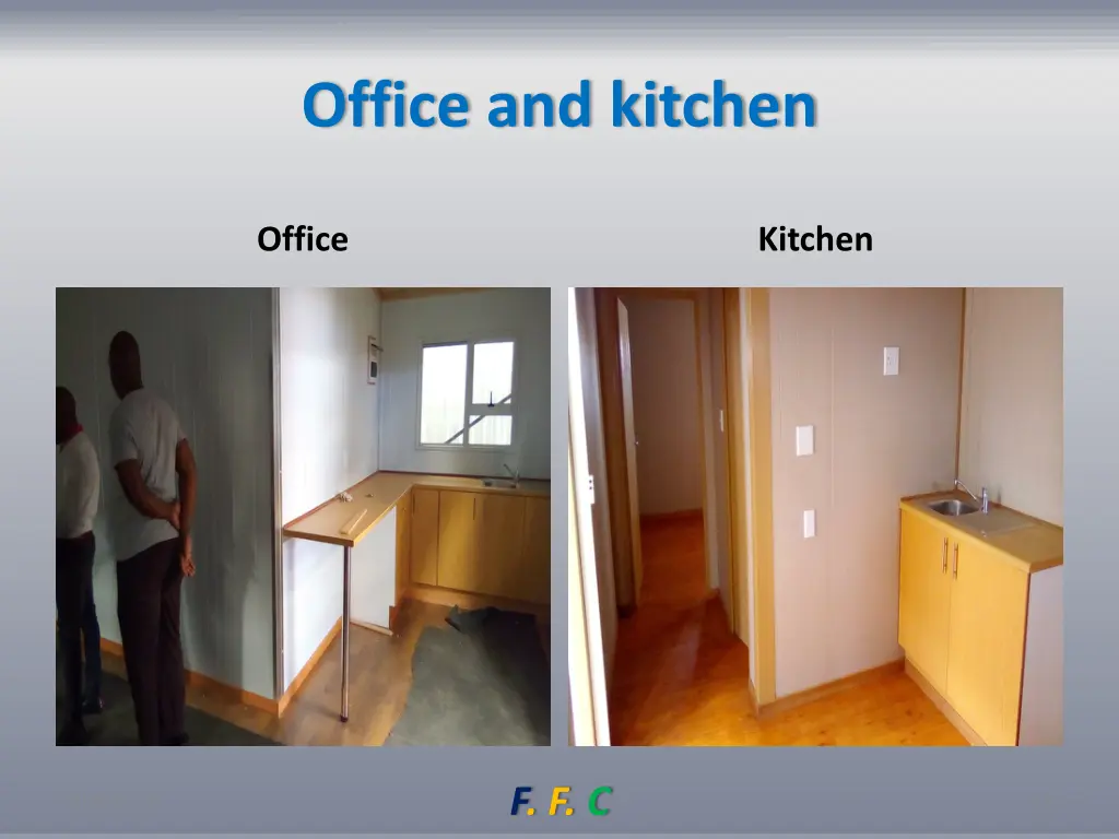 office and kitchen