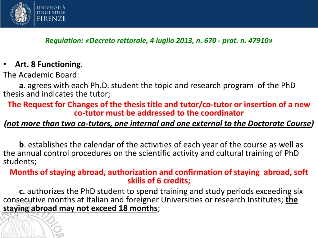 regulation decreto rettorale 4 luglio 2013 1