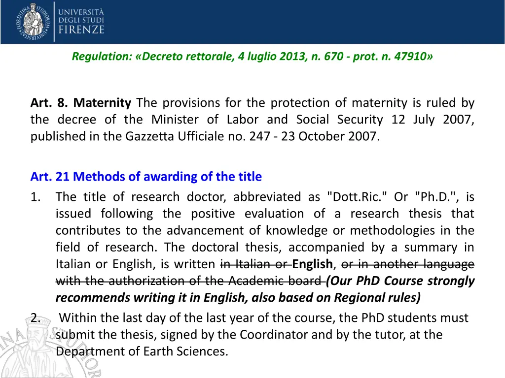 regulation decreto rettorale 4 luglio 2013 5