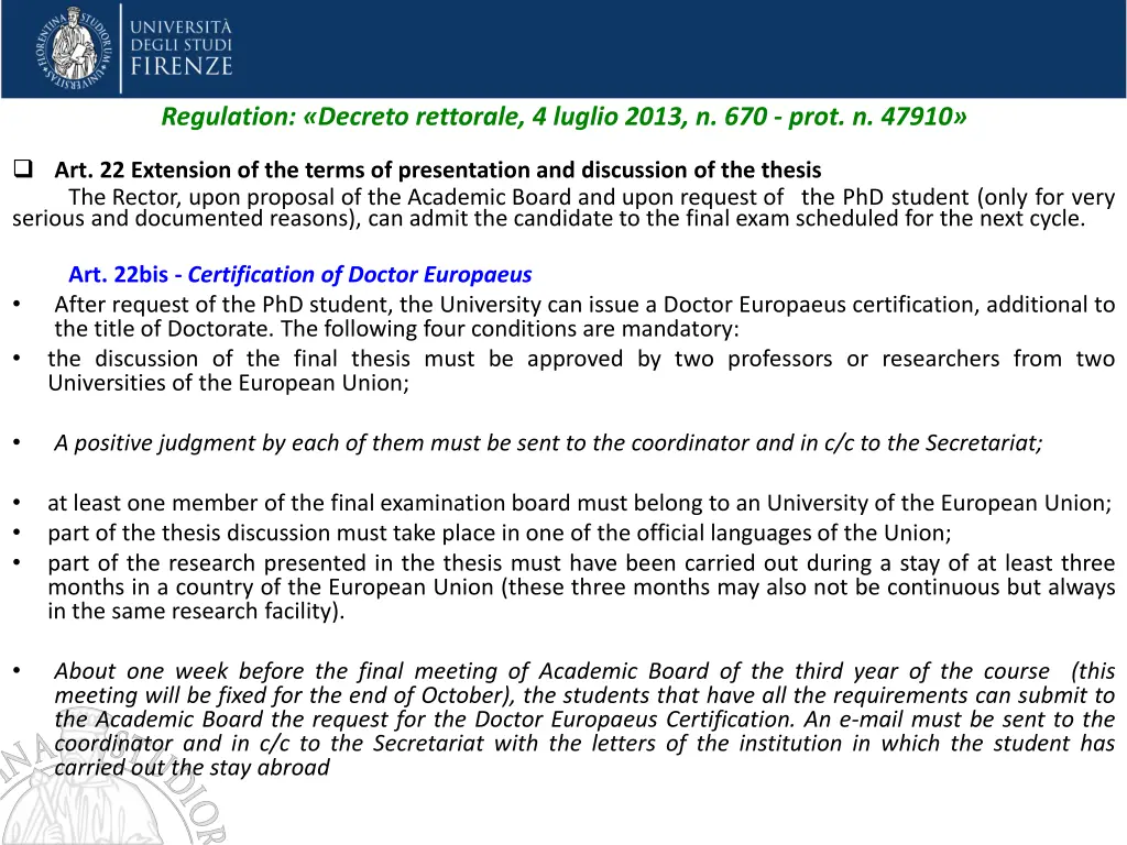 regulation decreto rettorale 4 luglio 2013 8