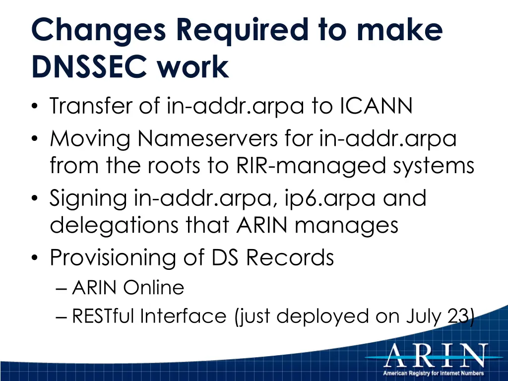 changes required to make dnssec work transfer