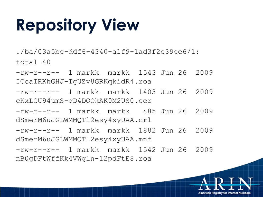 repository view