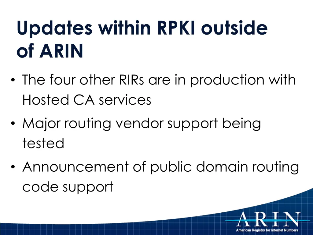 updates within rpki outside of arin