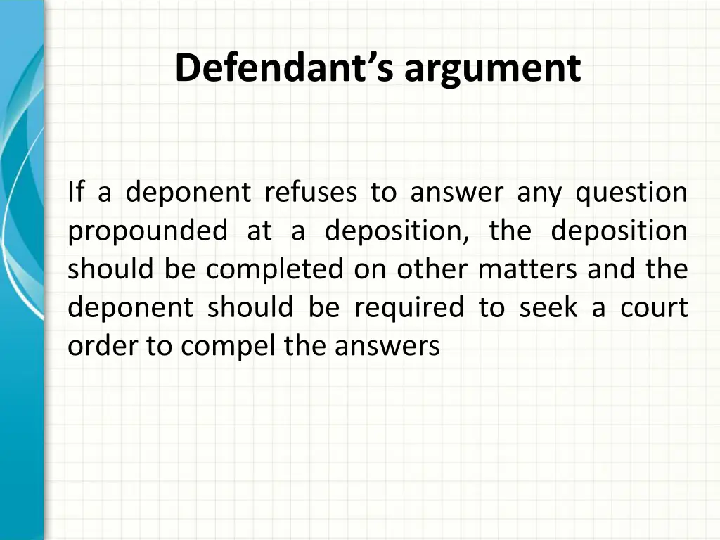 defendant s argument