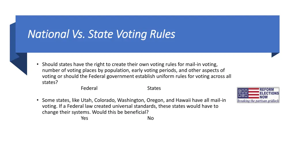 national vs state voting rules national vs state