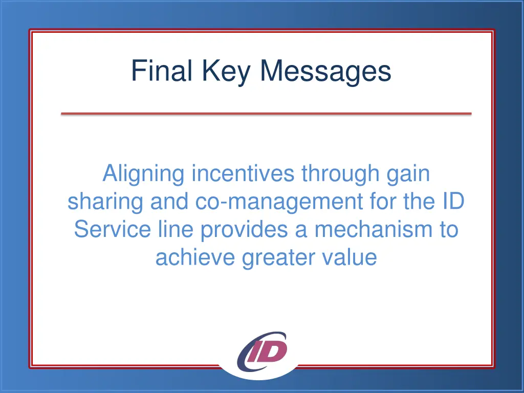 final key messages