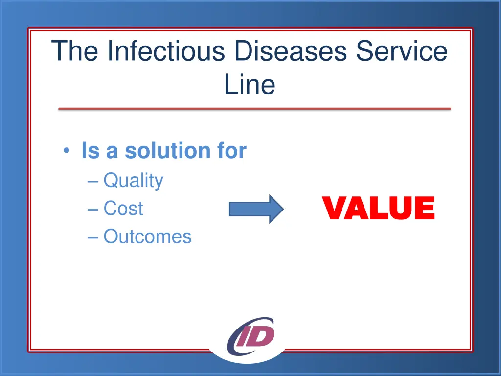 the infectious diseases service line 1