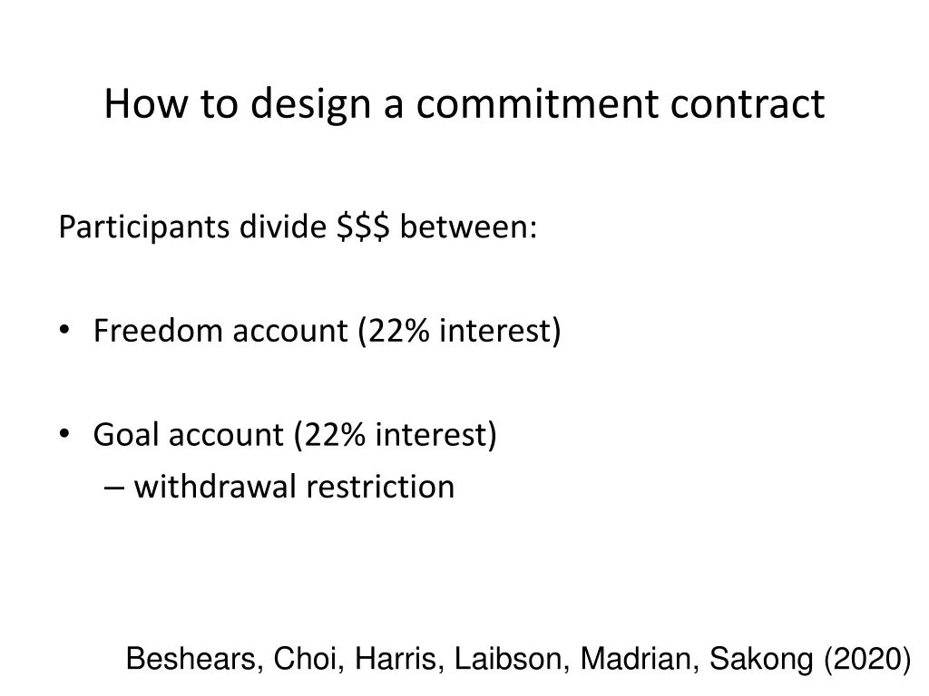 how to design a commitment contract