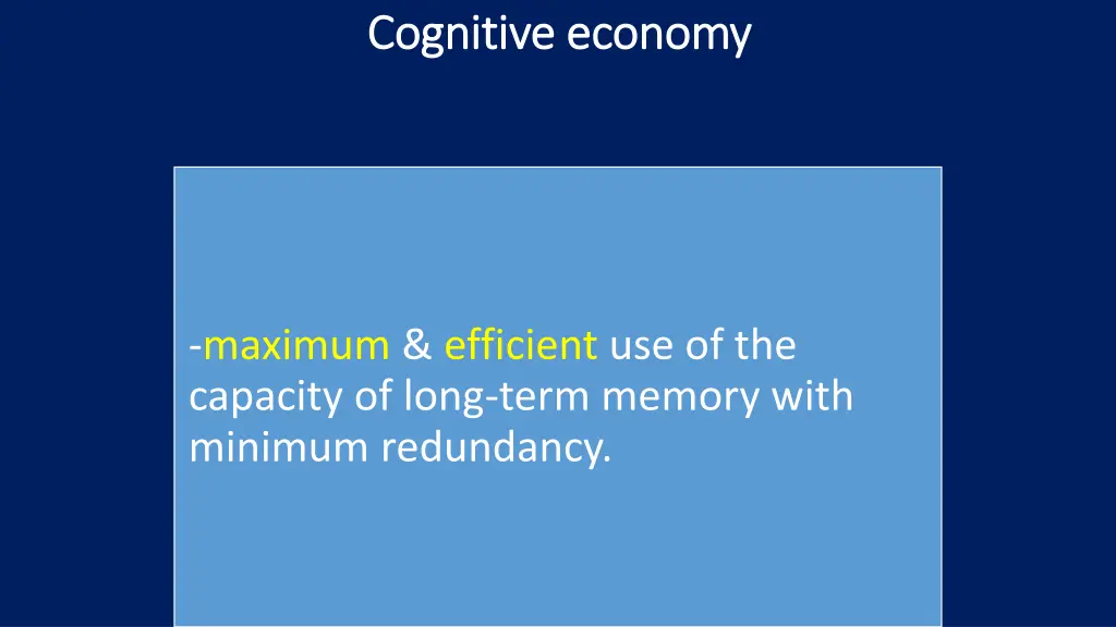 cognitive economy cognitive economy