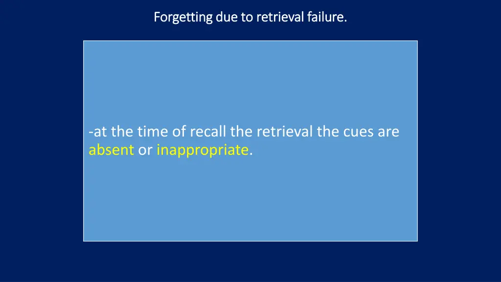 forgetting due to retrieval failure forgetting