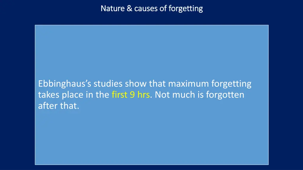 nature causes of forgetting nature causes