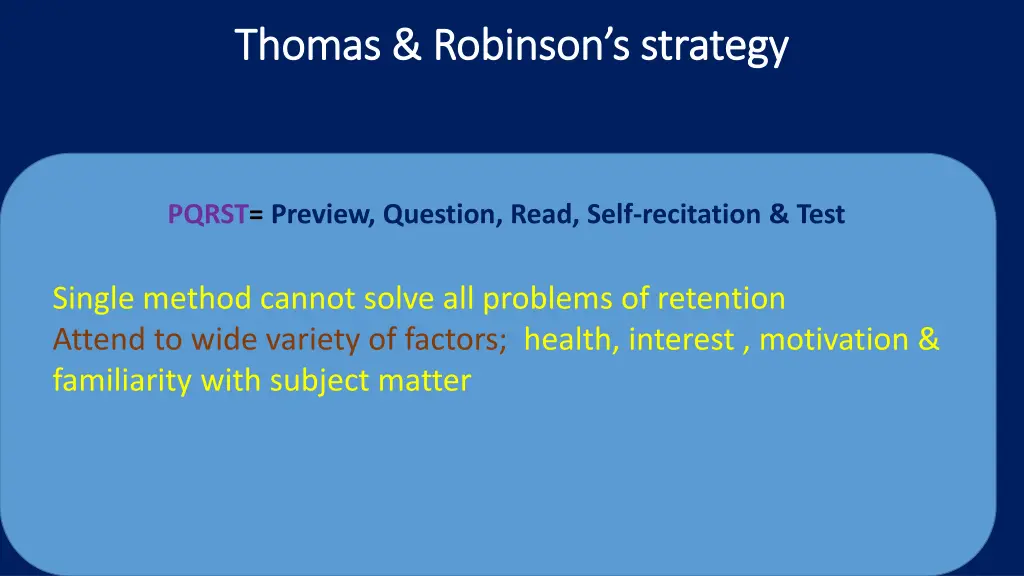 thomas robinson s strategy thomas robinson